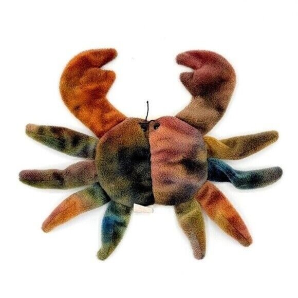 Ty Beanie Babies Claude Crab Plush Brown Green 7.5" Tie Dye Crustacean Vintage - Picture 3 of 7
